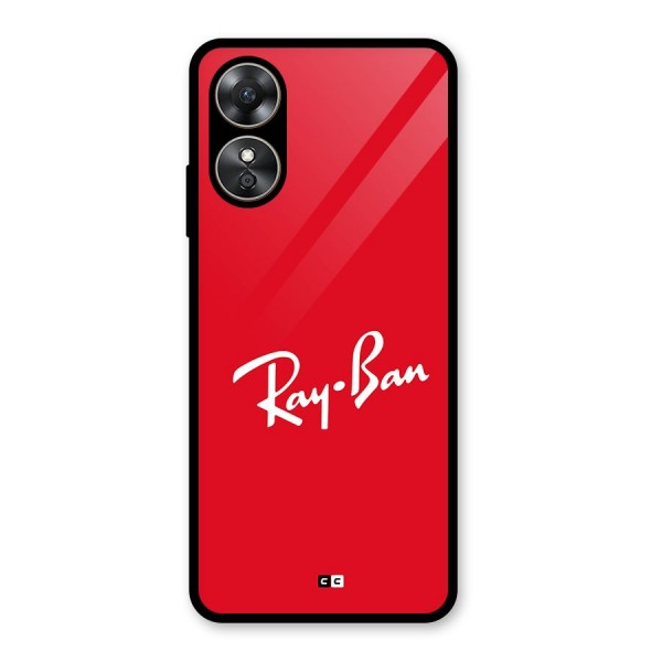 Luxury Red Glass Back Case for Oppo A17