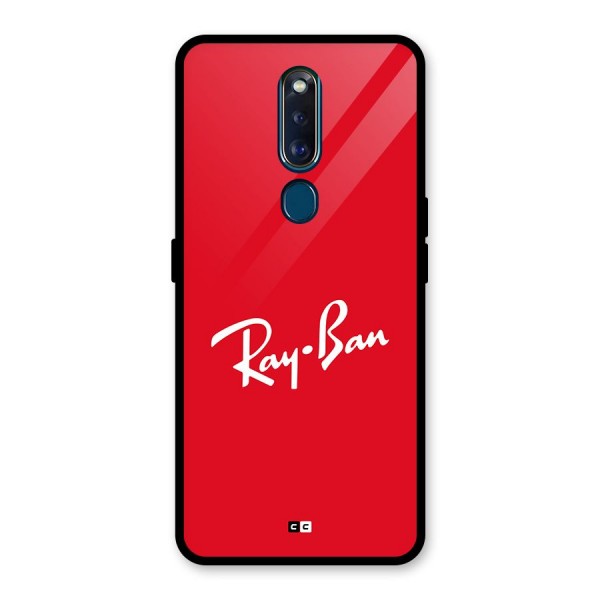 Luxury Red Glass Back Case for Oppo F11 Pro