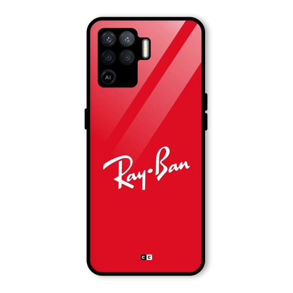 Luxury Red Glass Back Case for Oppo F19 Pro