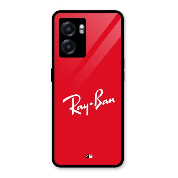 Luxury Red Glass Back Case for Oppo K10 (5G)