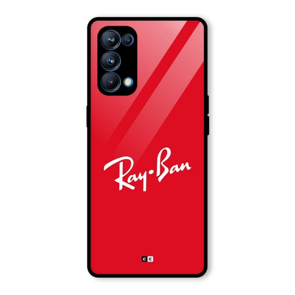 Luxury Red Glass Back Case for Oppo Reno5 Pro 5G