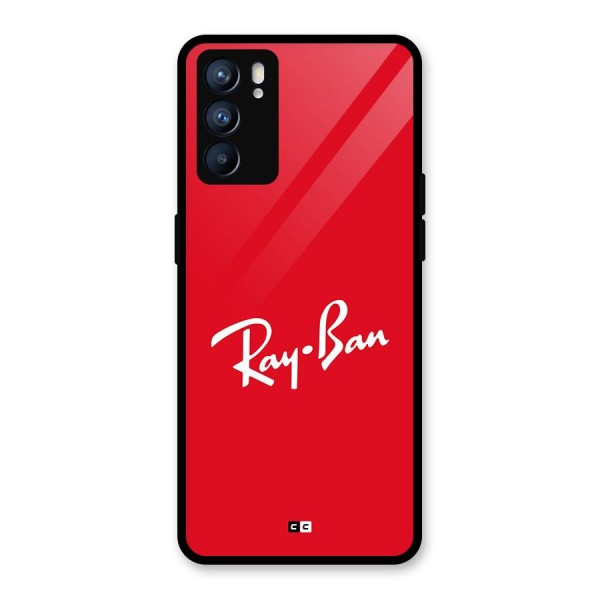 Luxury Red Glass Back Case for Oppo Reno6 5G