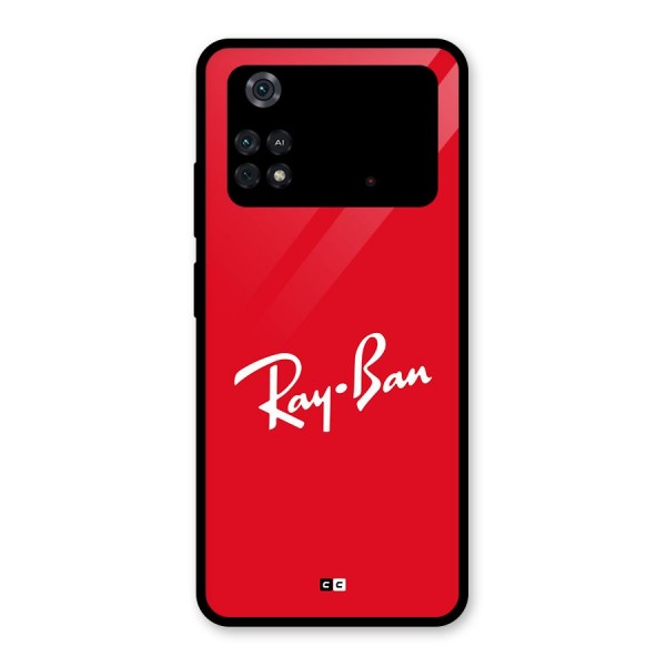 Luxury Red Glass Back Case for Poco M4 Pro 4G