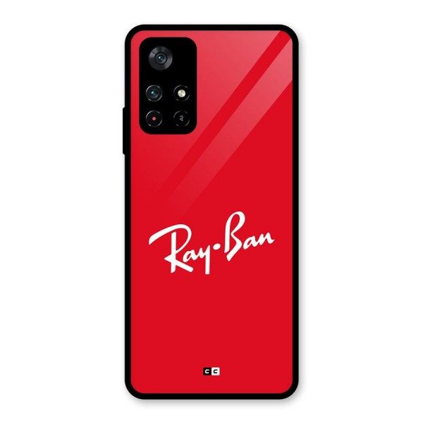 Luxury Red Glass Back Case for Poco M4 Pro 5G