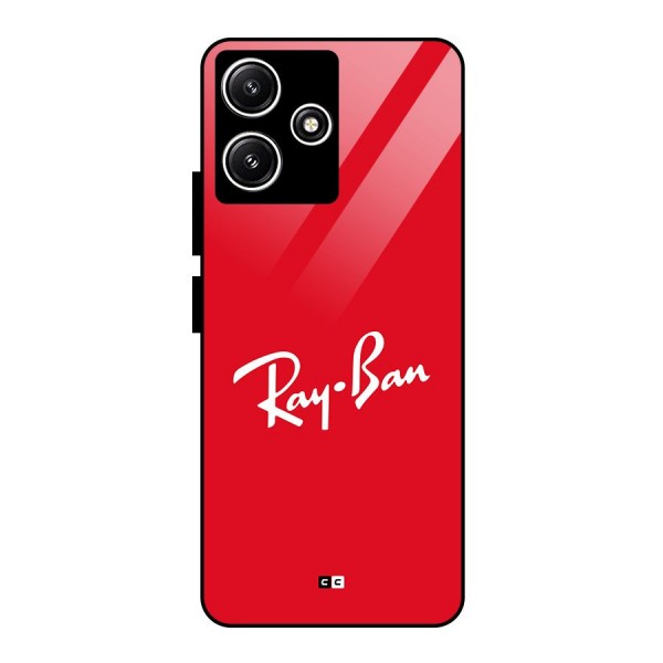 Luxury Red Glass Back Case for Poco M6 Pro