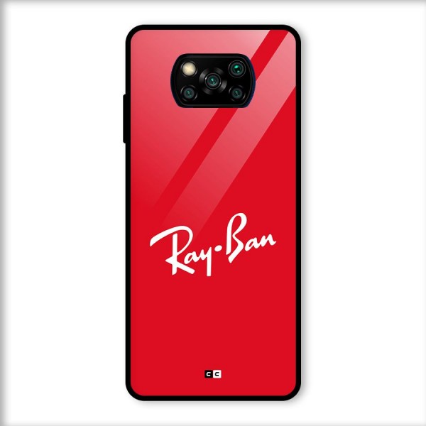 Luxury Red Glass Back Case for Poco X3