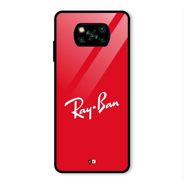 Luxury Red Glass Back Case for Poco X3 Pro