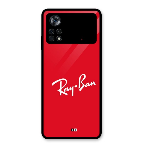 Luxury Red Glass Back Case for Poco X4 Pro 5G