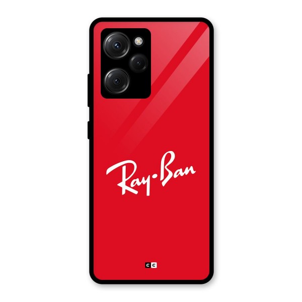 Luxury Red Glass Back Case for Poco X5 Pro