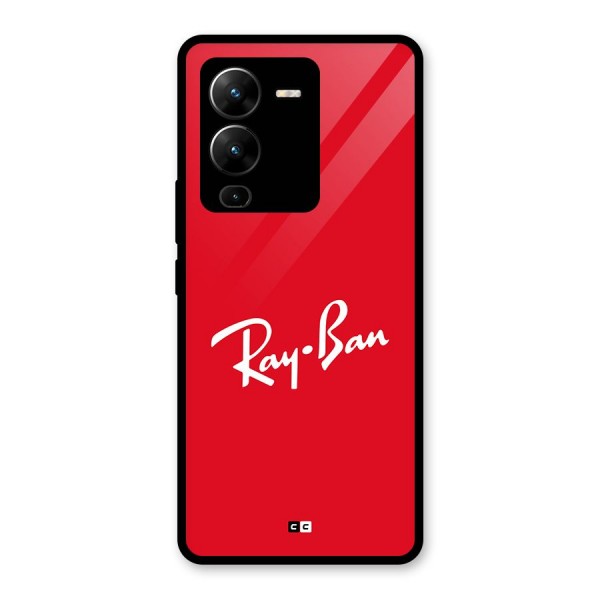 Luxury Red Glass Back Case for Vivo V25 Pro