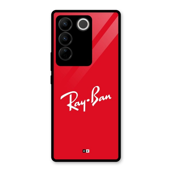 Luxury Red Glass Back Case for Vivo V27 Pro