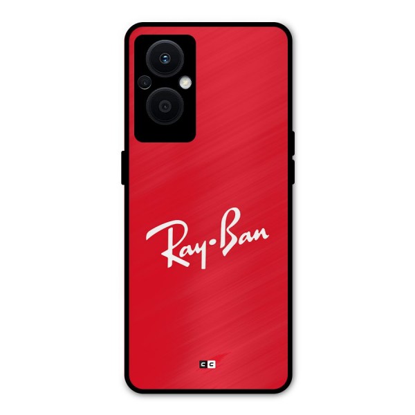 Luxury Red Metal Back Case for Oppo F21 Pro 5G