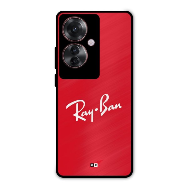 Luxury Red Metal Back Case for Oppo F25 Pro