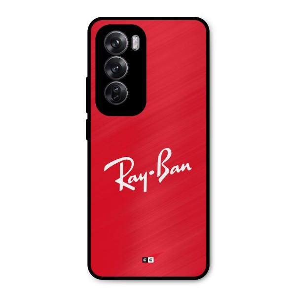 Luxury Red Metal Back Case for Oppo Reno12 Pro