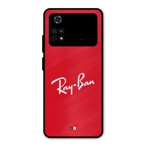 Luxury Red Metal Back Case for Poco M4 Pro 4G