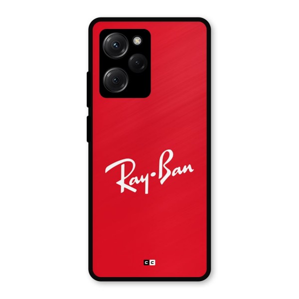 Luxury Red Metal Back Case for Poco X5 Pro