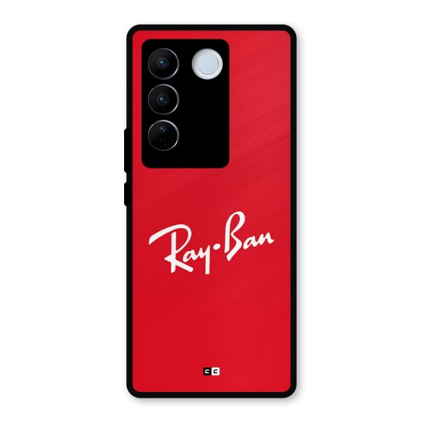 Luxury Red Metal Back Case for Vivo V27 Pro