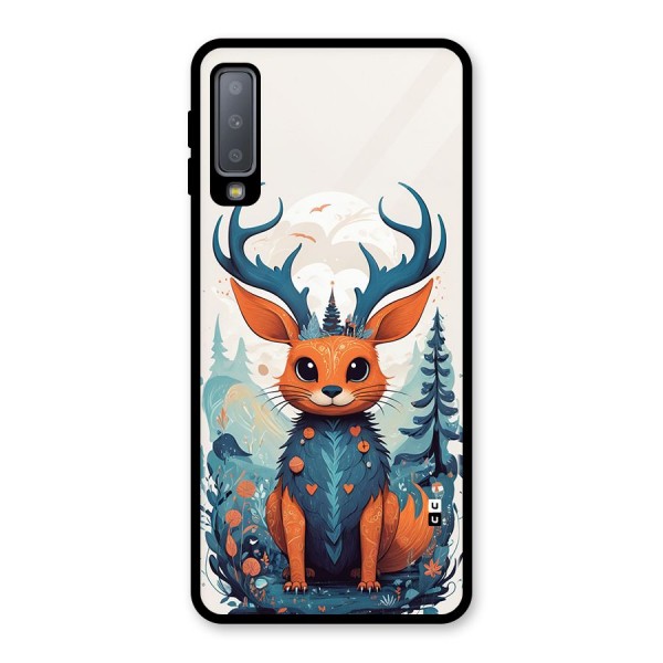 Magestic Animal Glass Back Case for Galaxy A7 (2018)