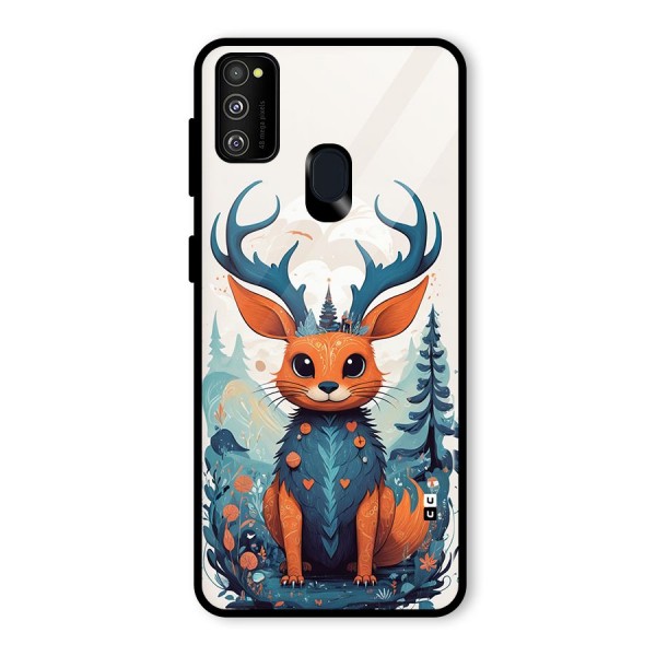 Magestic Animal Glass Back Case for Galaxy M21