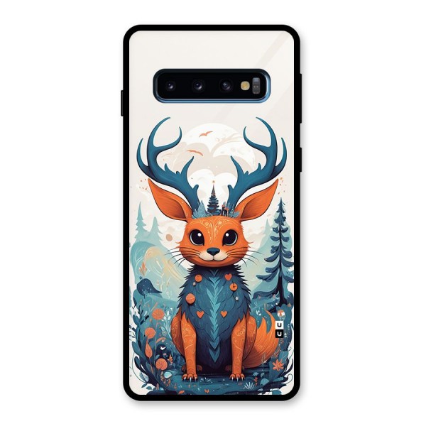 Magestic Animal Glass Back Case for Galaxy S10