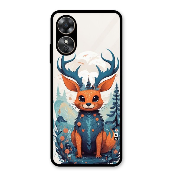 Magestic Animal Glass Back Case for Oppo A17