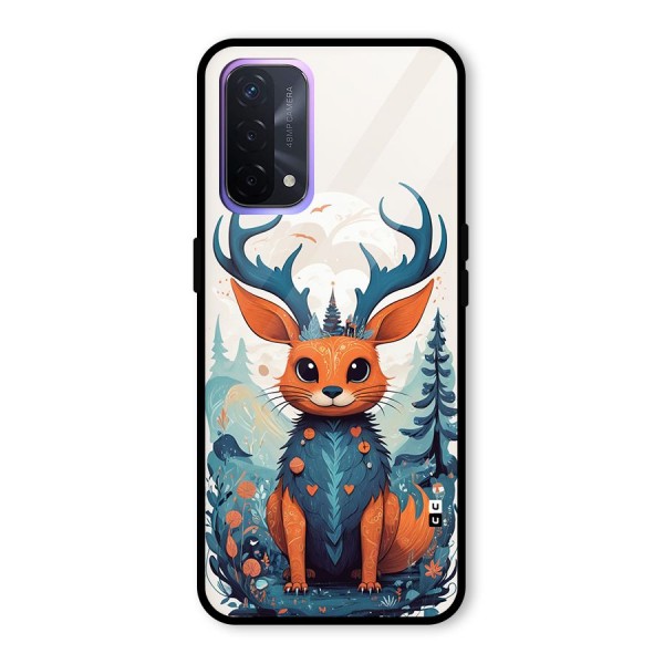 Magestic Animal Glass Back Case for Oppo A74 5G