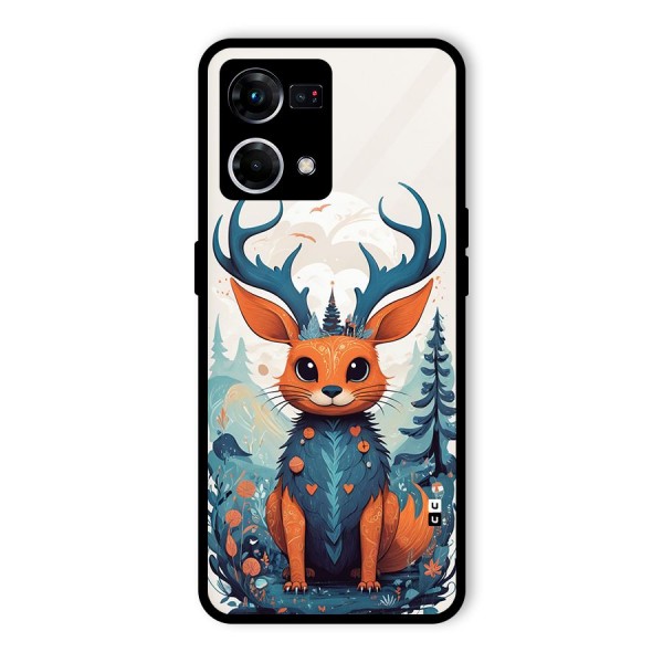 Magestic Animal Glass Back Case for Oppo F21 Pro 4G
