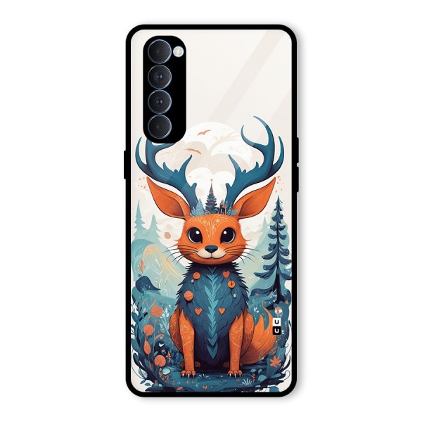 Magestic Animal Glass Back Case for Oppo Reno4 Pro