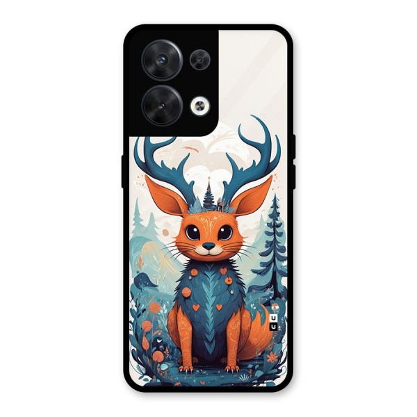 Magestic Animal Glass Back Case for Oppo Reno8 5G