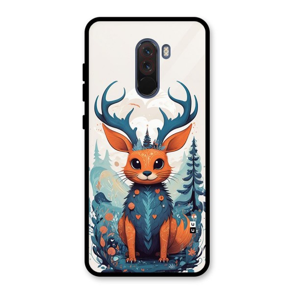 Magestic Animal Glass Back Case for Poco F1