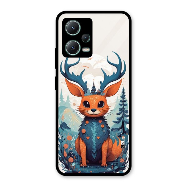 Magestic Animal Glass Back Case for Poco X5