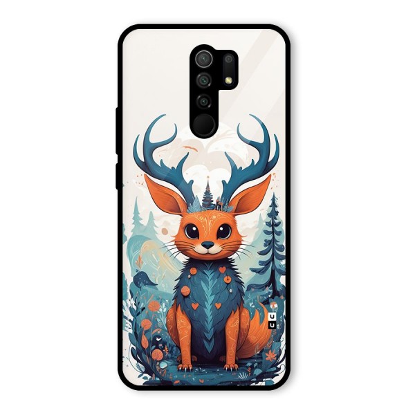 Magestic Animal Glass Back Case for Redmi 9 Prime