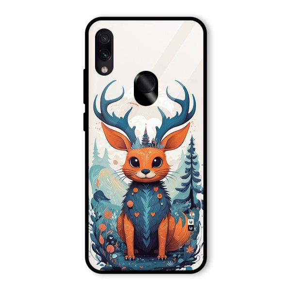 Magestic Animal Glass Back Case for Redmi Note 7