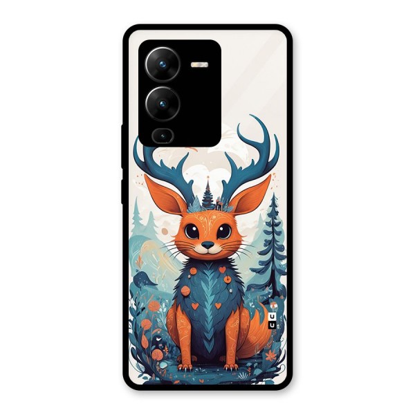 Magestic Animal Glass Back Case for Vivo V25 Pro