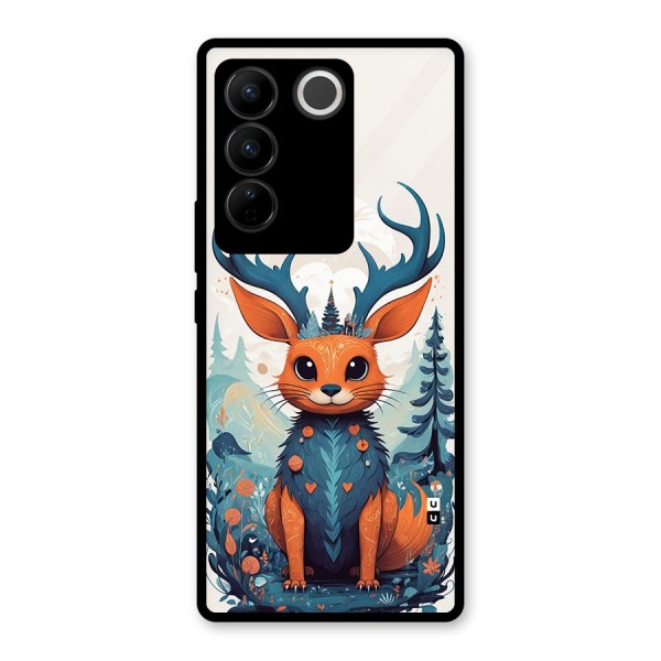 Magestic Animal Glass Back Case for Vivo V27 Pro