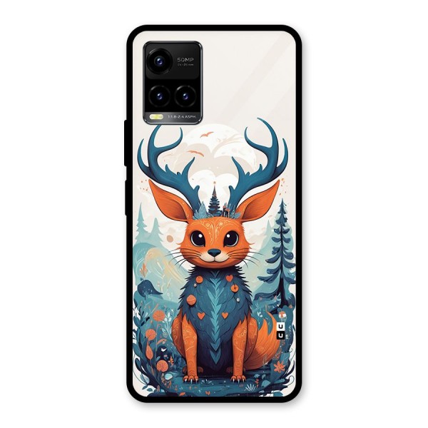Magestic Animal Glass Back Case for Vivo Y21T