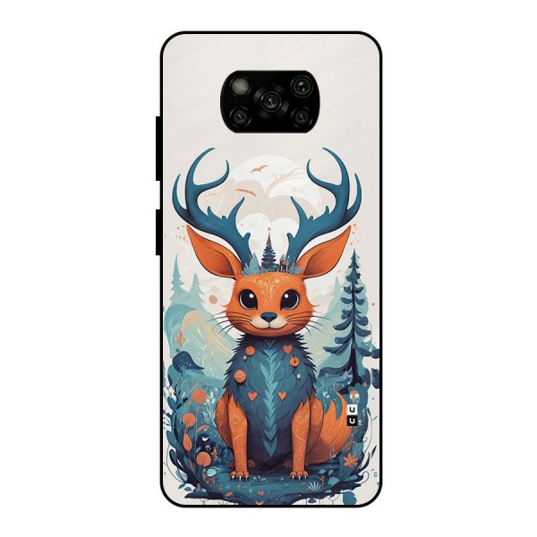 Magestic Animal Metal Back Case for Poco X3