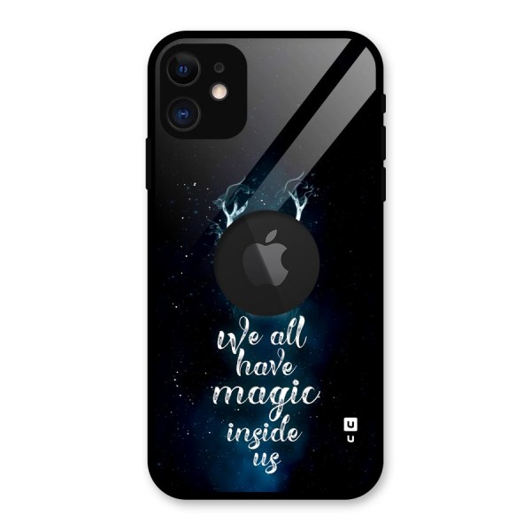 Magic Inside Glass Back Case for iPhone 11 Logo Cut