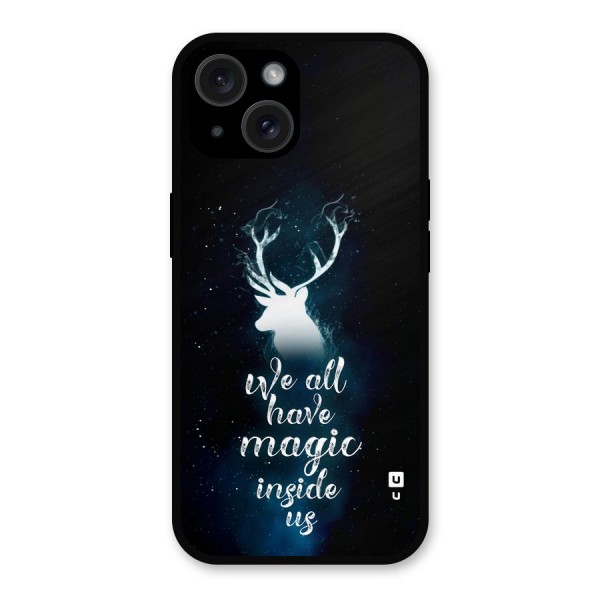 Magic Inside Metal Back Case for iPhone 15