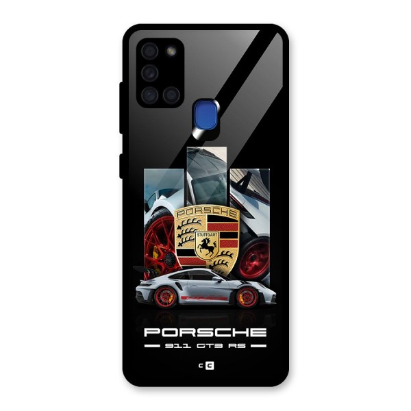 Magnificent Supercar Glass Back Case for Galaxy A21s