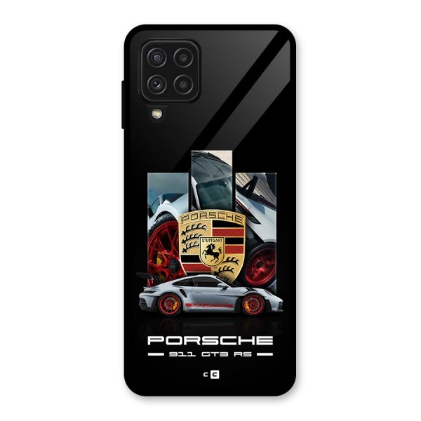 Magnificent Supercar Glass Back Case for Galaxy A22 4G