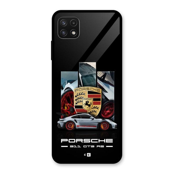 Magnificent Supercar Glass Back Case for Galaxy A22 5G