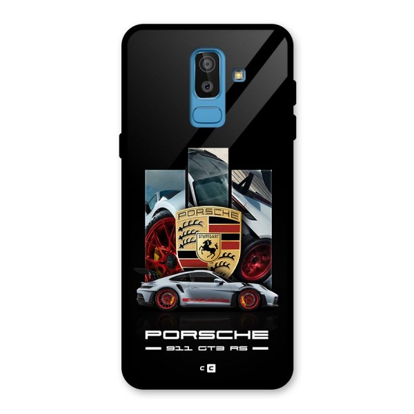 Magnificent Supercar Glass Back Case for Galaxy J8