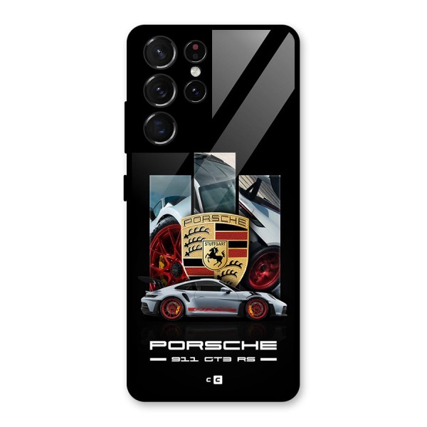 Magnificent Supercar Glass Back Case for Galaxy S21 Ultra 5G