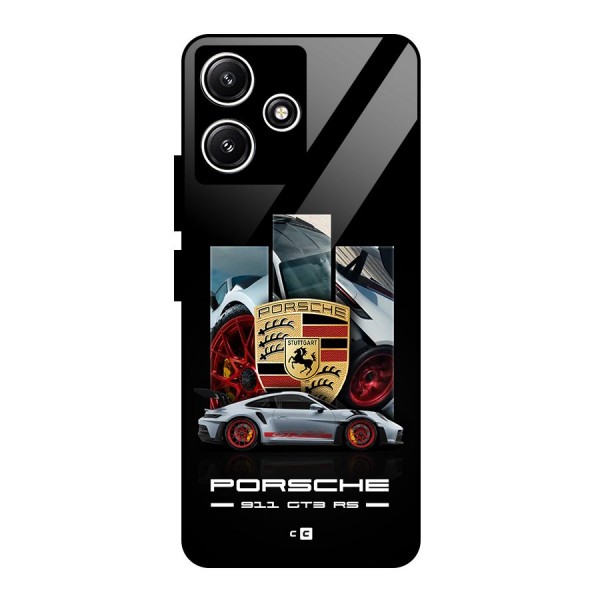 Magnificent Supercar Glass Back Case for Poco M6 Pro