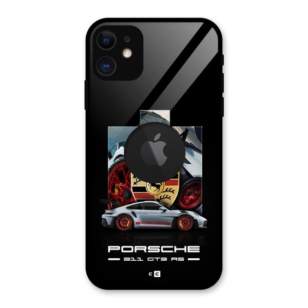 Magnificent Supercar Glass Back Case for iPhone 11 Logo Cut