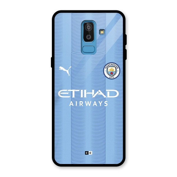 Manchester Etihad Jersey Glass Back Case for Galaxy J8