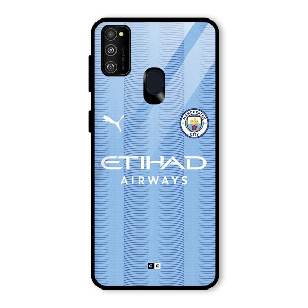 Manchester Etihad Jersey Glass Back Case for Galaxy M21