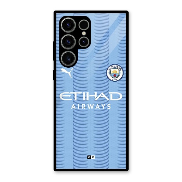 Manchester Etihad Jersey Glass Back Case for Galaxy S23 Ultra
