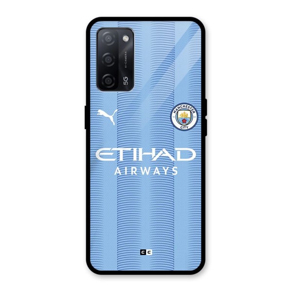 Manchester Etihad Jersey Glass Back Case for Oppo A53s 5G